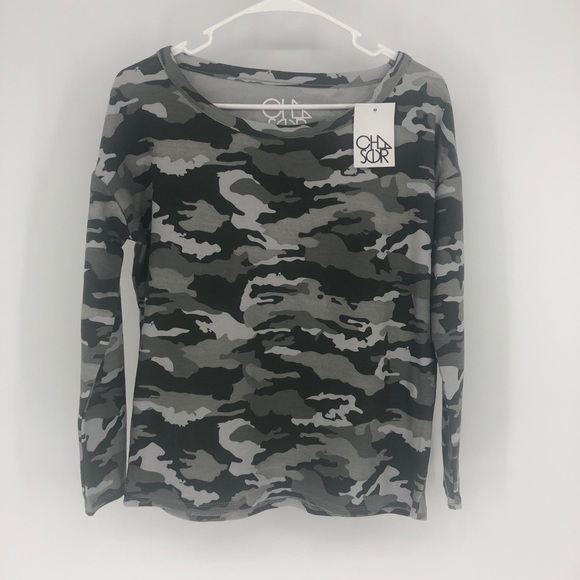 Chaser NWT CAMO Grey Long Sleeve Top Sweatshirt XSmall and Small. - Picture 5 of 9